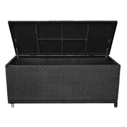 Charles Bentley Garden Storage Cushion Box Chest - Black